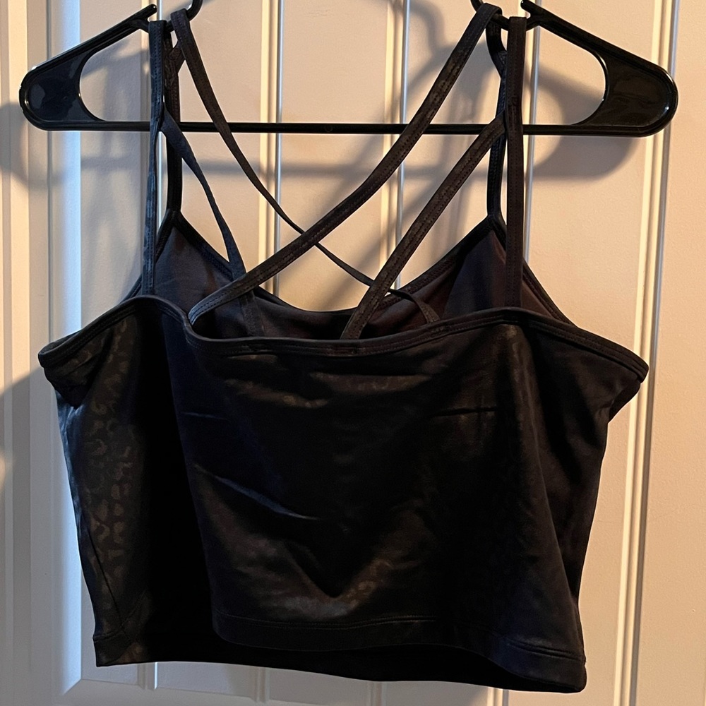 Kiava Large crop swim top. Black stealth leopard. Worn once.